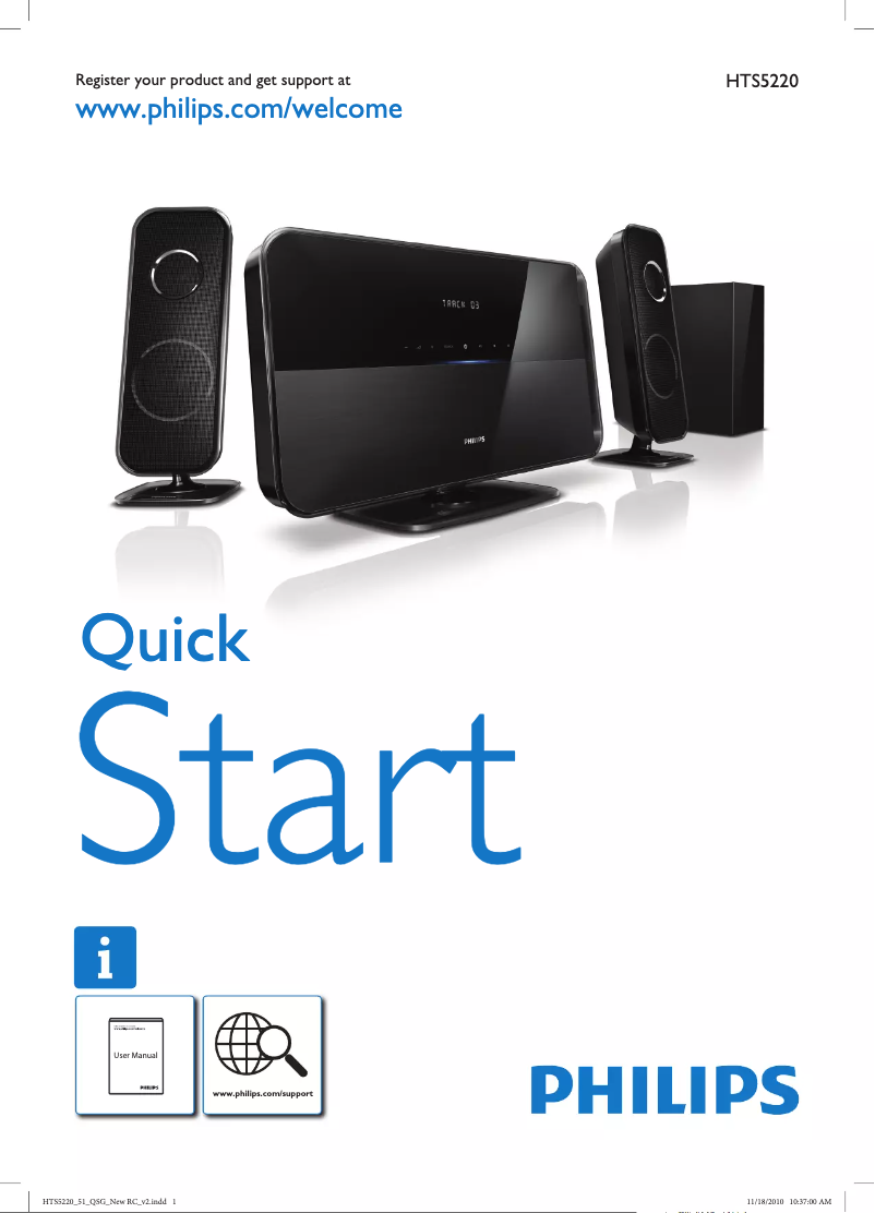 Page n°1 - Guide de démarrage rapide Philips HTS5220