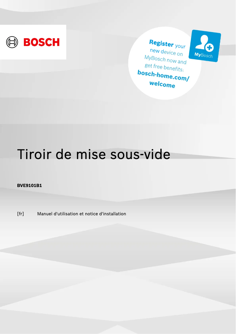 Page n°1 - Manuel utilisateur Bosch BVE9101B1