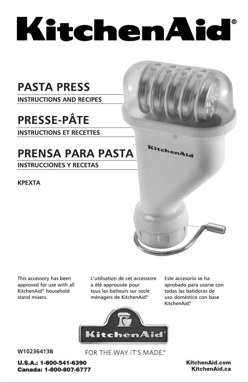 Page 1 de la notice Manuel utilisateur KitchenAid KPEXTA