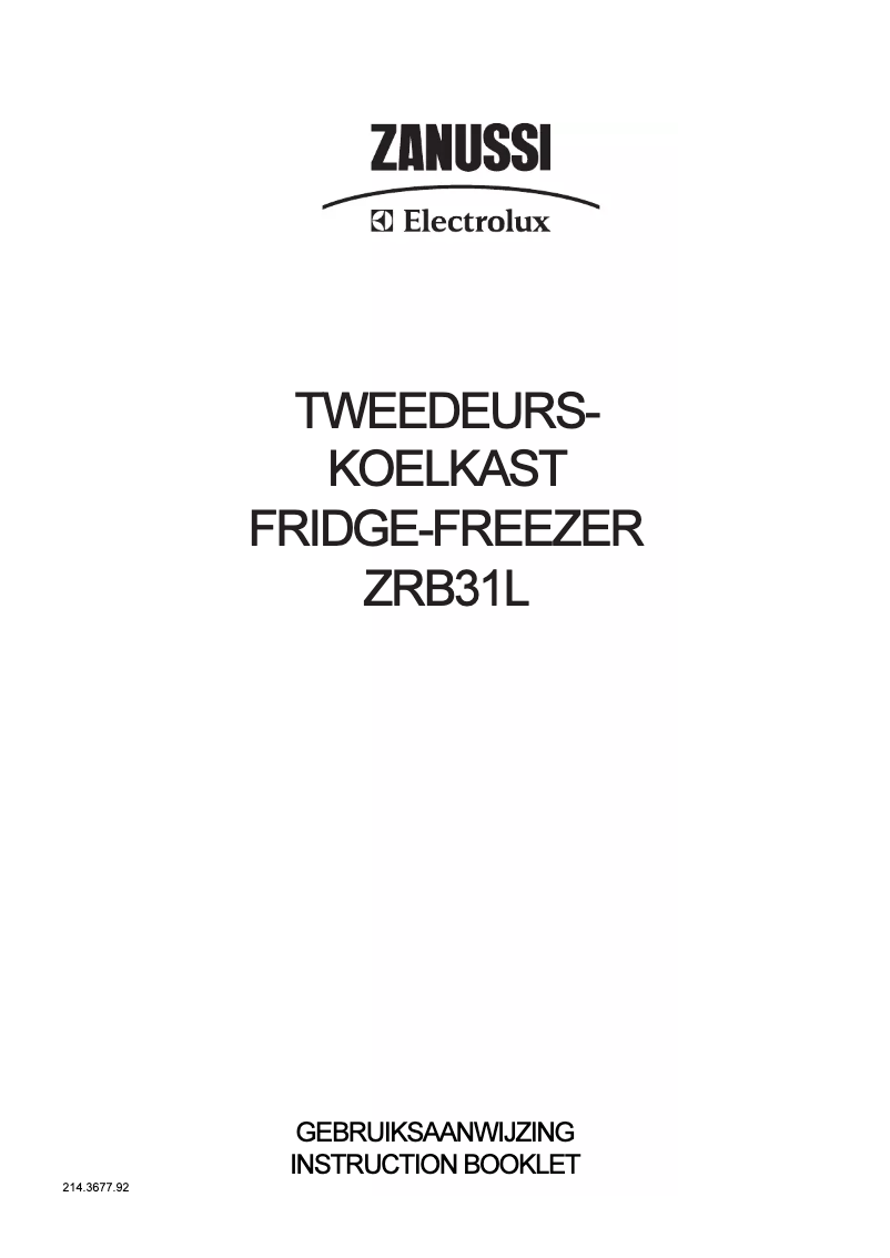 Image de la première page du manuel de l'appareil ZRB31L