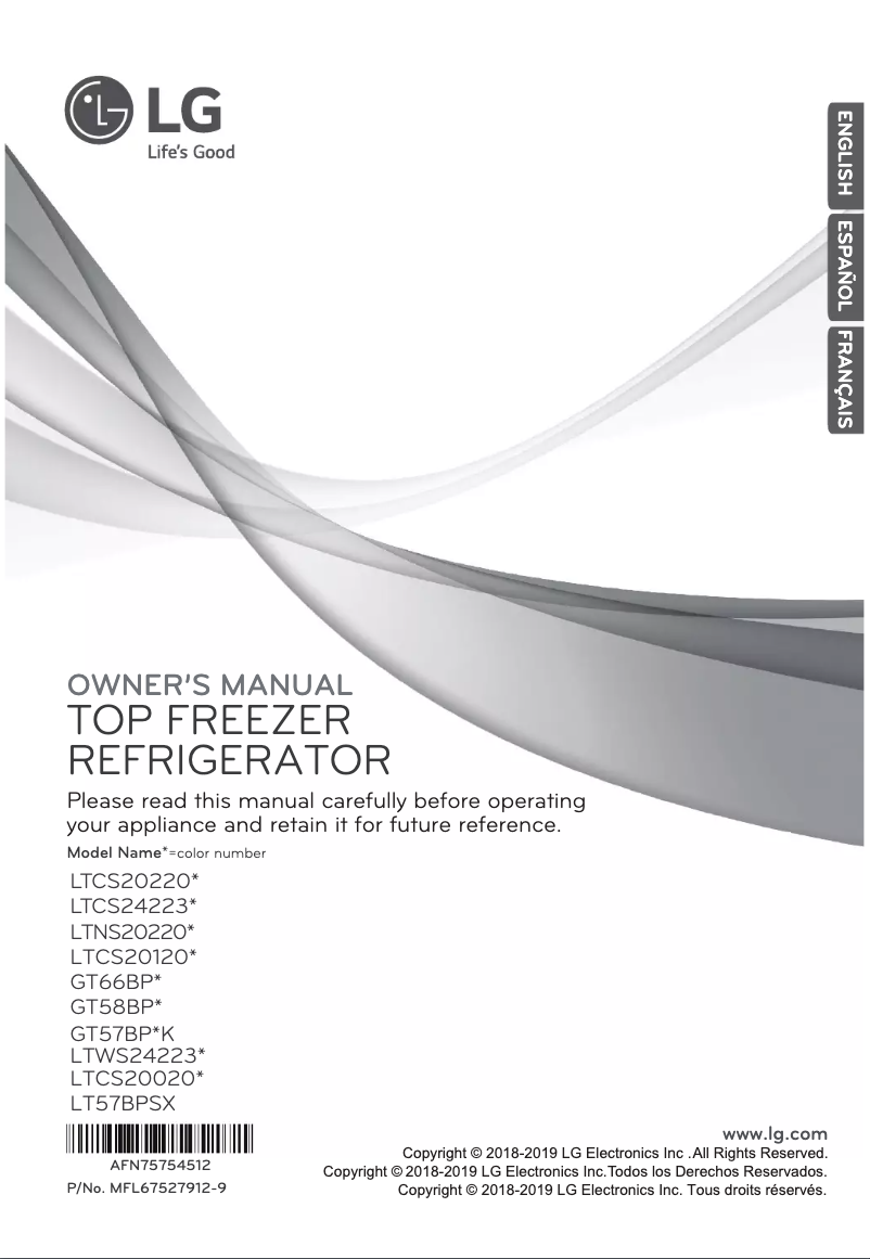 Page 1 de la notice Manuel utilisateur LG LTCS20020W