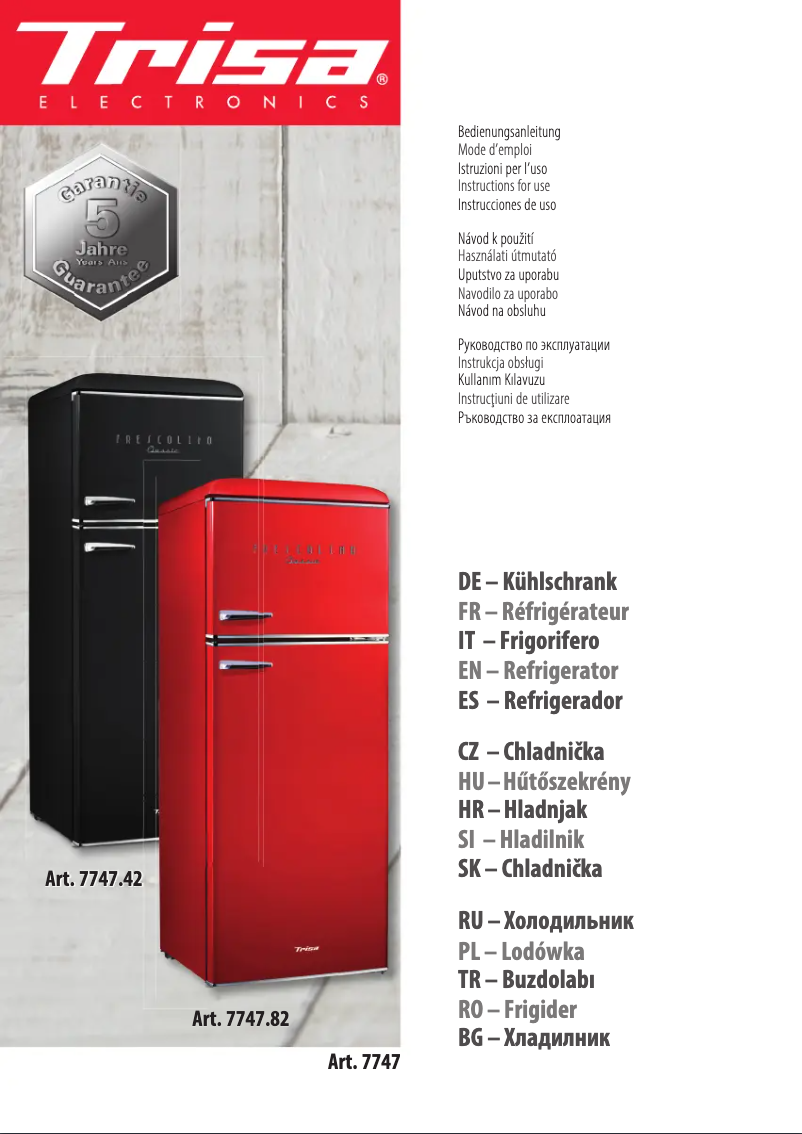 Imagen de la primera página del manual del dispositivo Frescolino Classic 7747