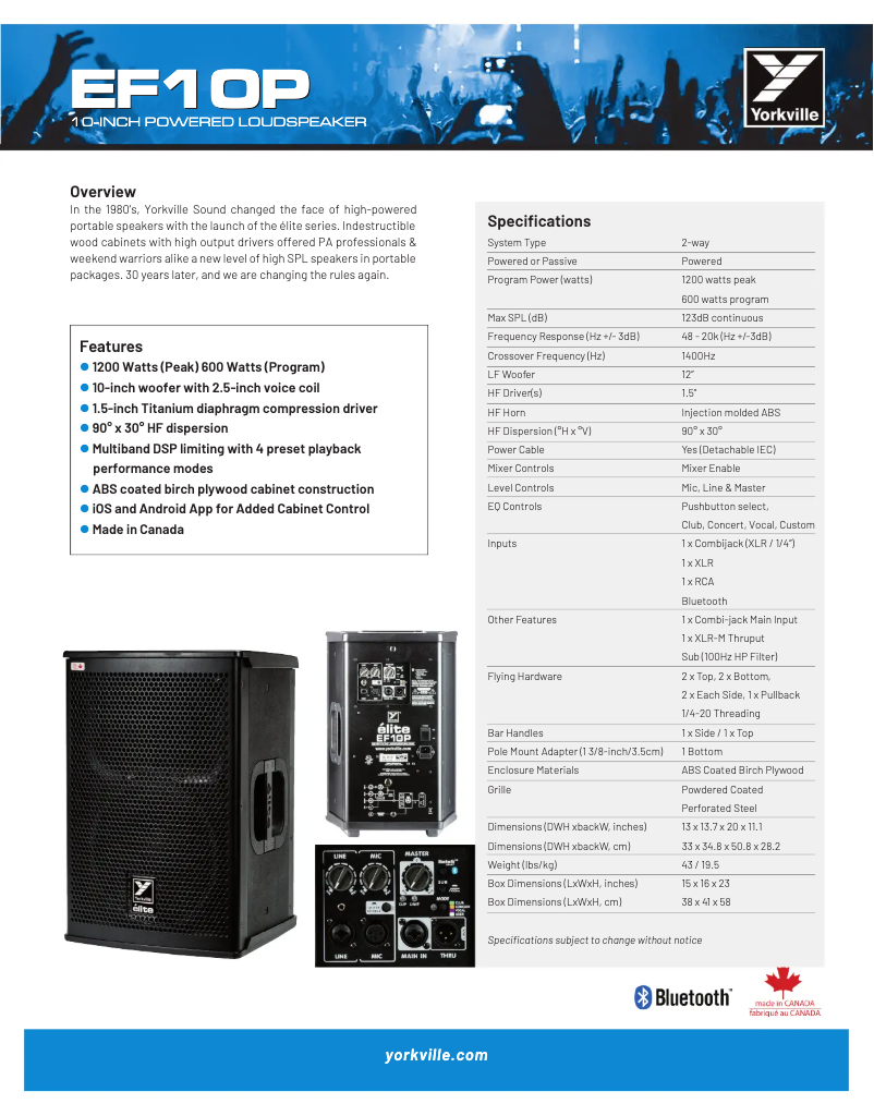 Image de la première page du manuel de l'appareil Elite EF10P