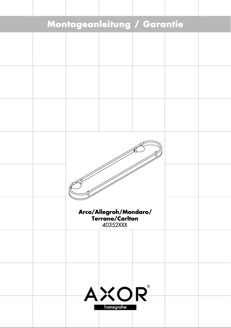 Page 1 de la notice Manuel utilisateur Hansgrohe AXOR Terrano