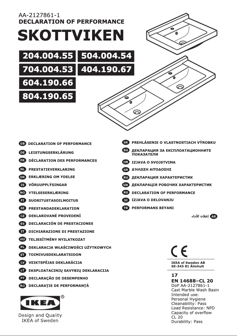 Image de la première page du manuel de l'appareil SKOTTVIKEN 204.004.55