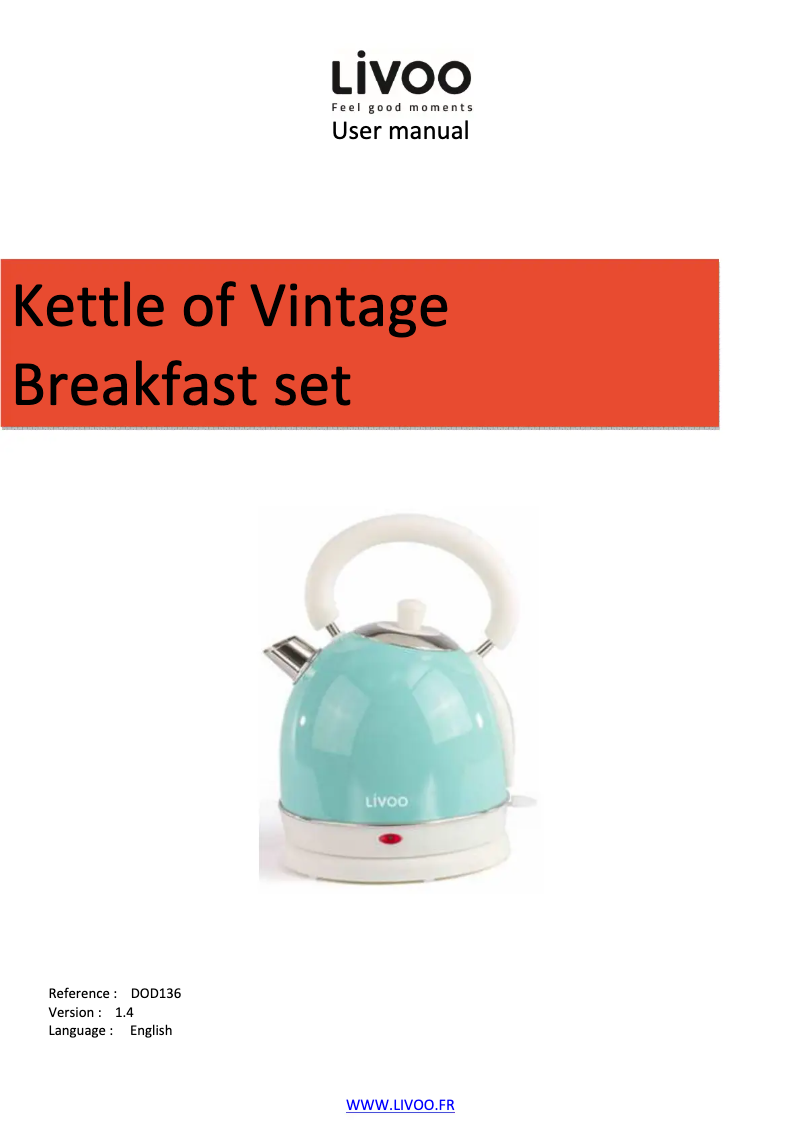 Image de la première page du manuel de l'appareil DOD136