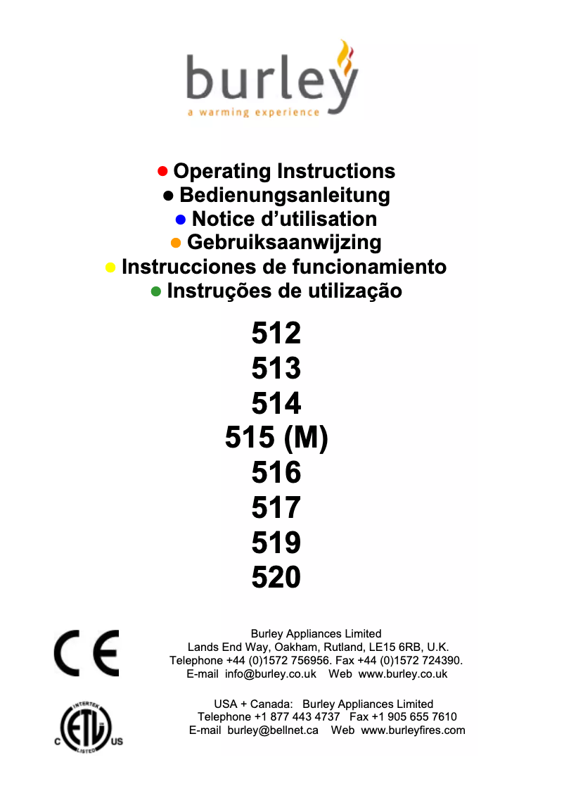 Page n°1 - Manuel utilisateur Burley 517