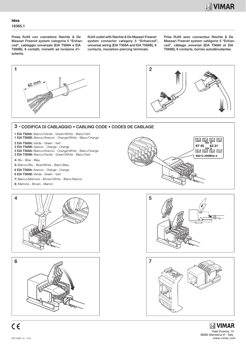 Page 1 de la notice Manuel utilisateur Vimar 16365.1.B