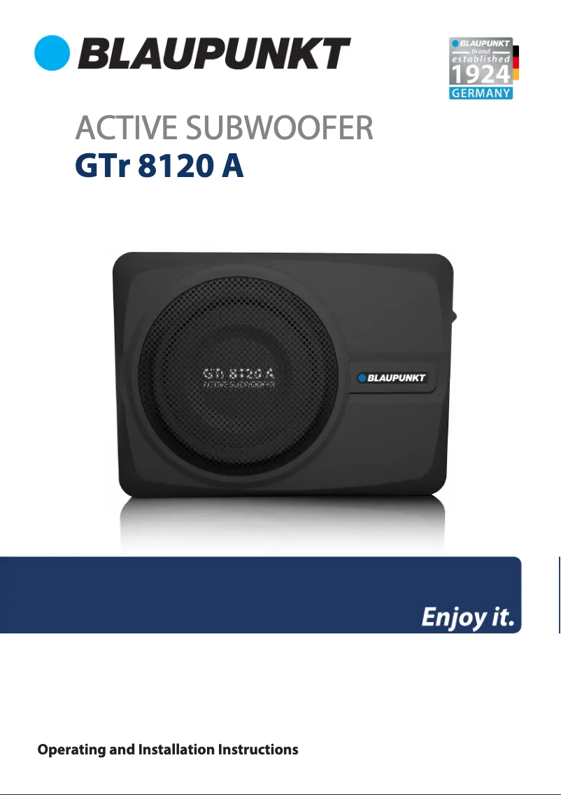 Page n°1 - Manuel utilisateur Blaupunkt GTr 8120 A