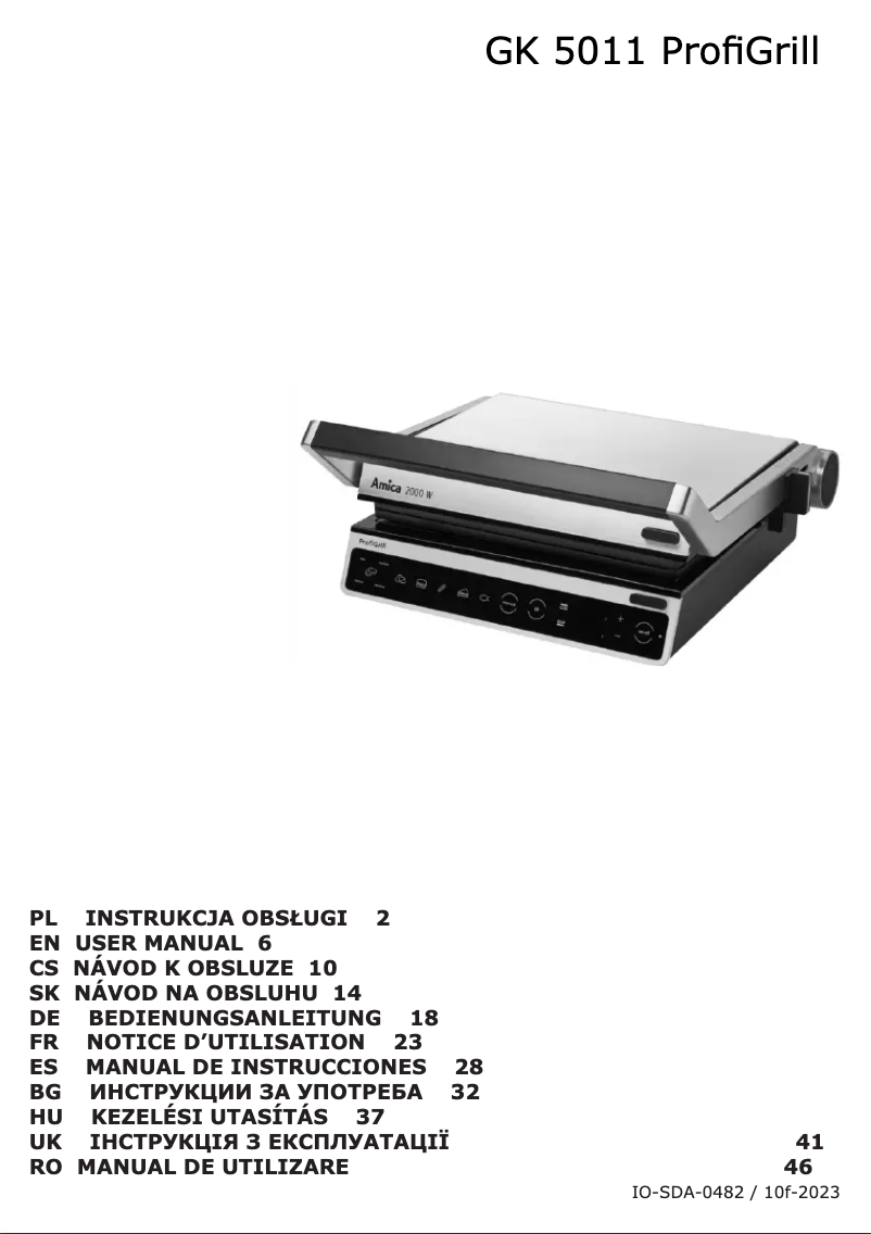 Image de la première page du manuel de l'appareil ProfiGrill GK 5011