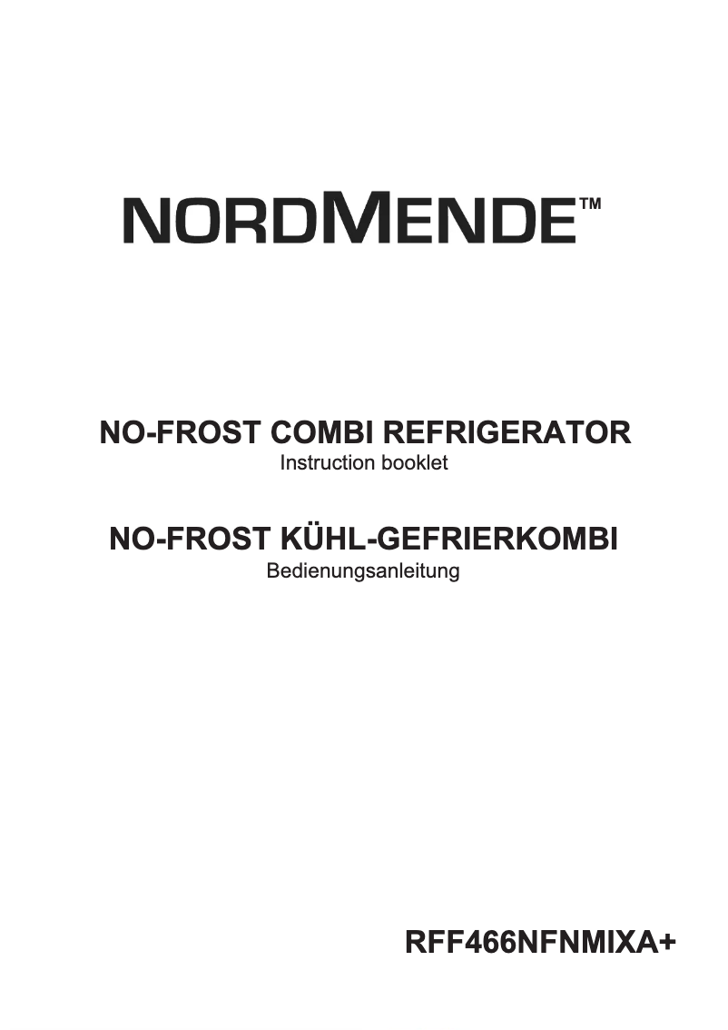Page n°1 - Manuel utilisateur Nordmende RFF466NFNMIXA