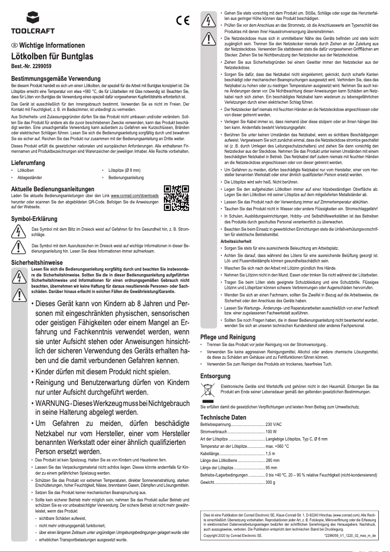 Image de la première page du manuel de l'appareil KL-100G