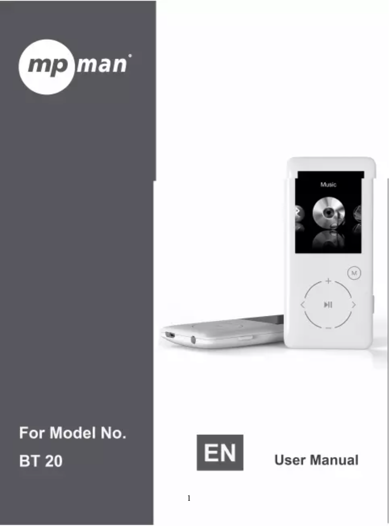 Imagen de la primera página del manual del dispositivo BT20