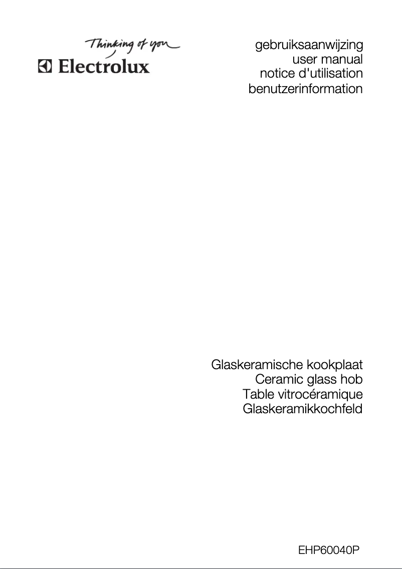 Page 1 de la notice Manuel utilisateur Electrolux EHP60040P