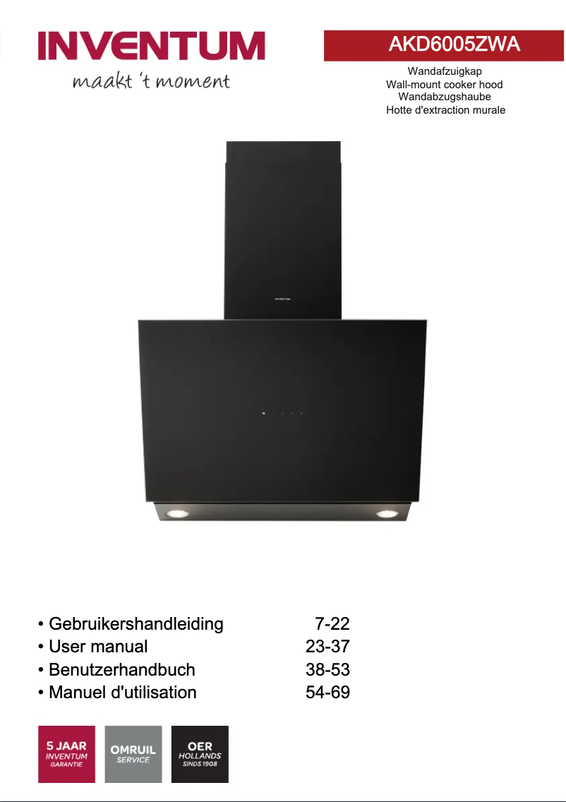 Page 1 de la notice Manuel utilisateur Inventum AKD6005ZWA