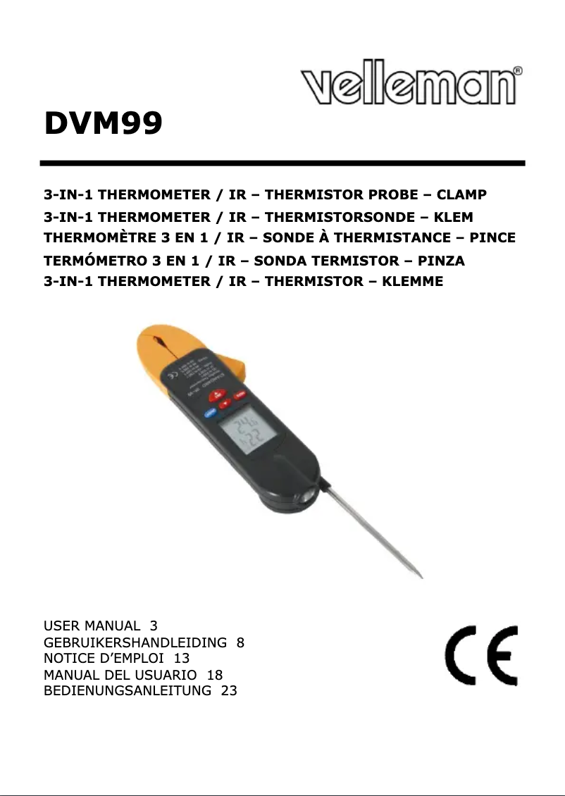 Image de la première page du manuel de l'appareil DVM99