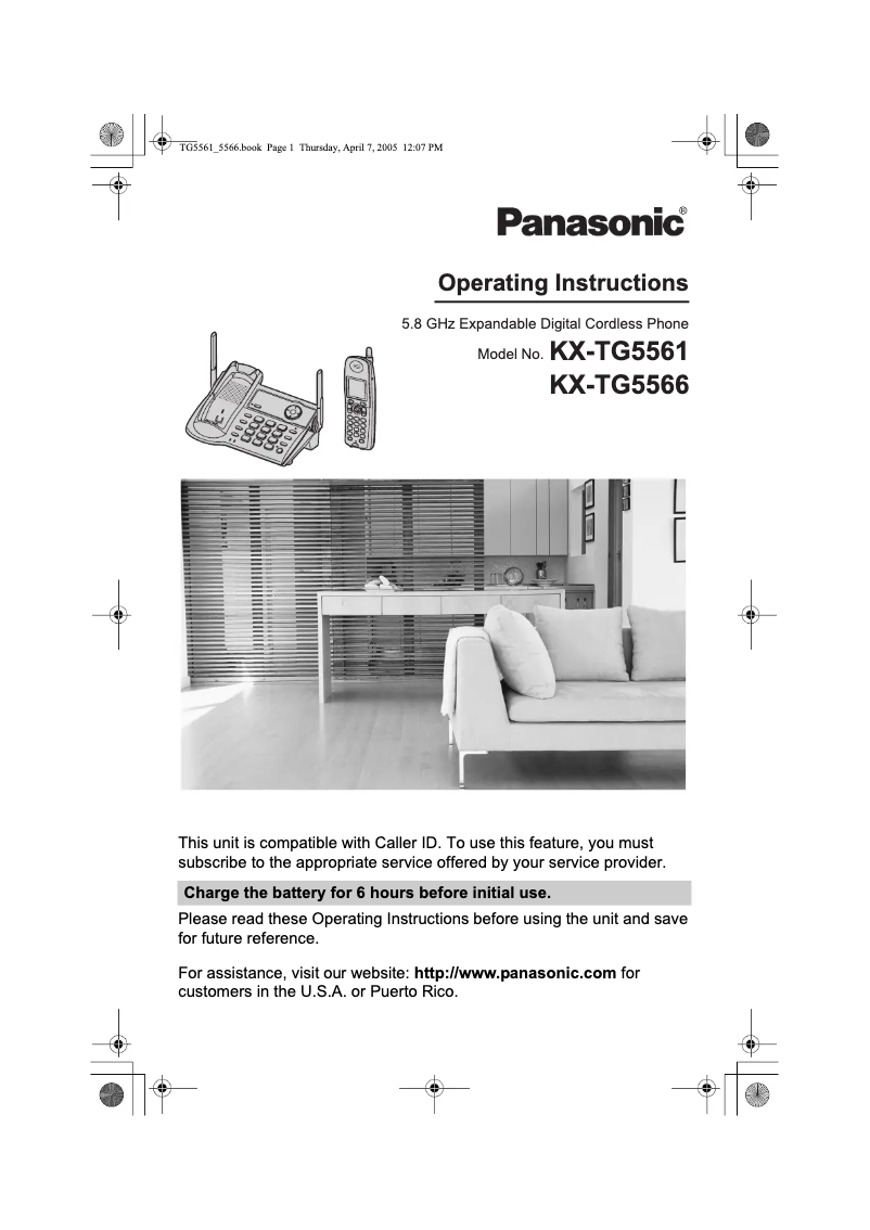 Página 1 del manual Manual de usuario Panasonic KX-TG5561