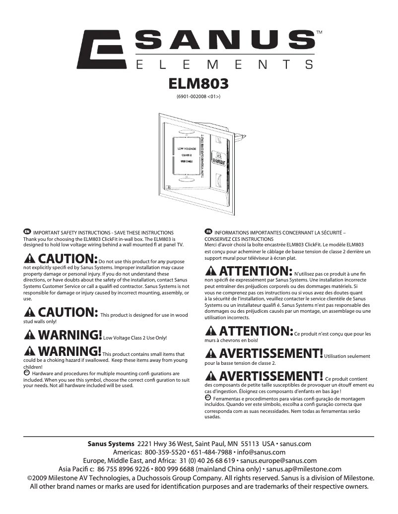 Image de la première page du manuel de l'appareil ELM803