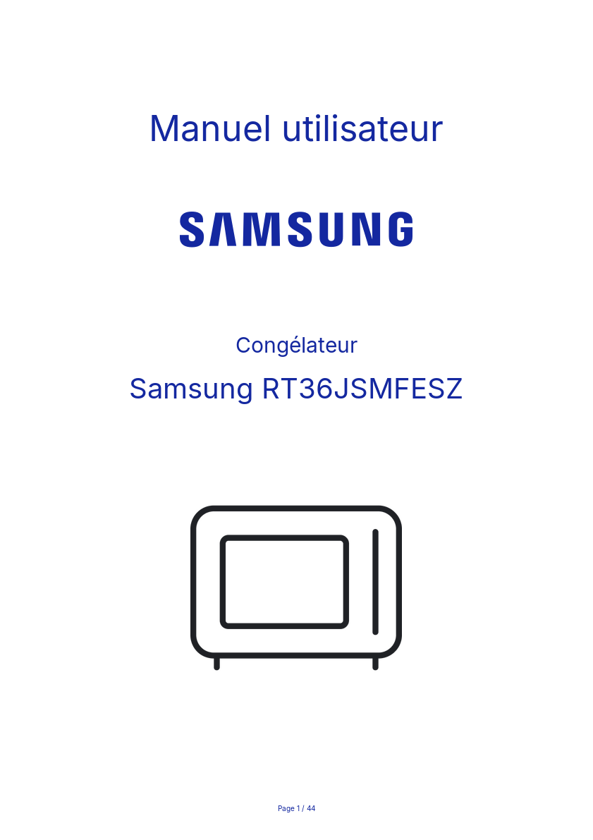 Page n°1 - Manuel utilisateur Samsung RT36JSMFESZ