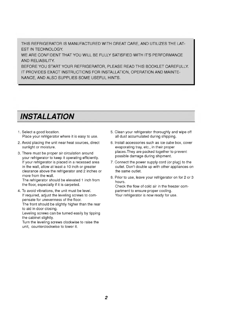 Page 1 de la notice Manuel utilisateur LG GR-403SV