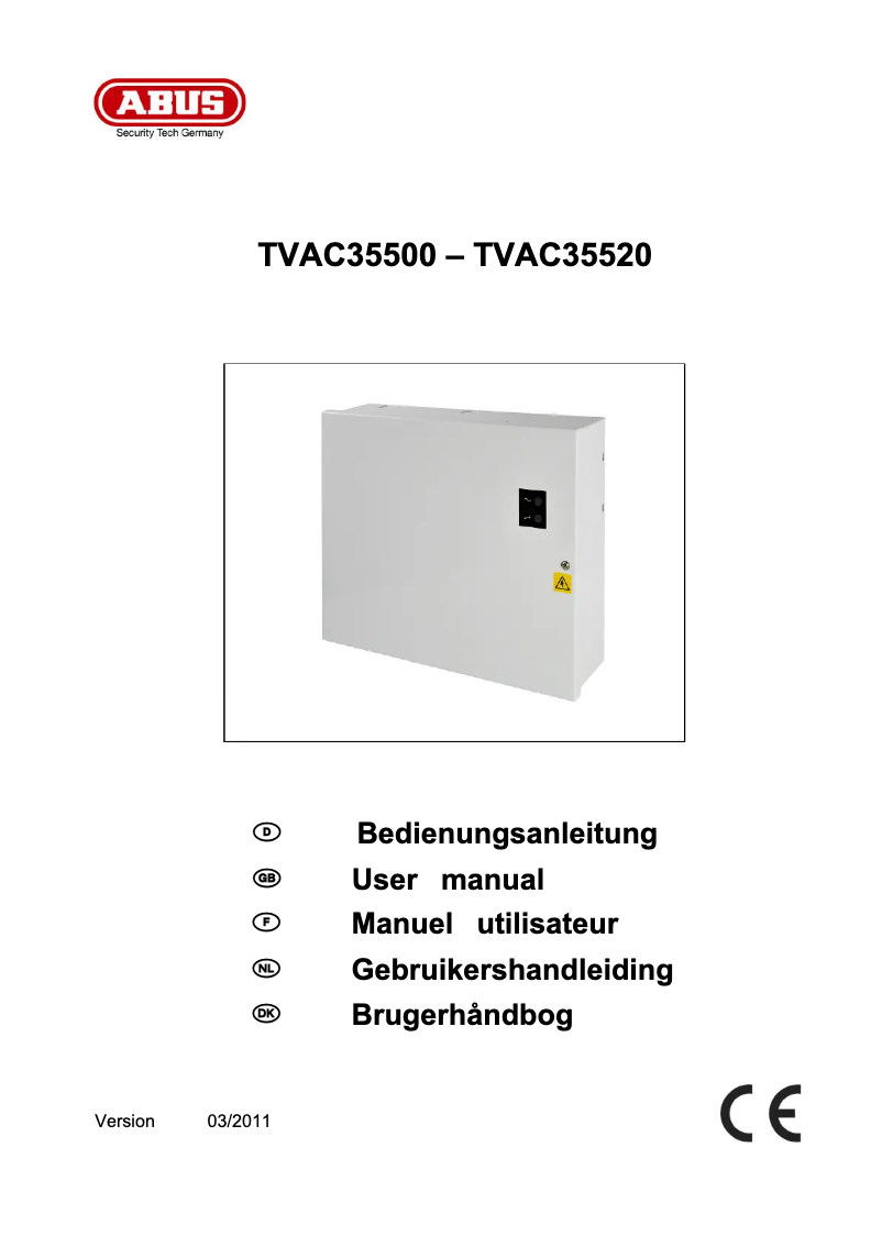Page n°1 - Manuel utilisateur Abus TVAC35510