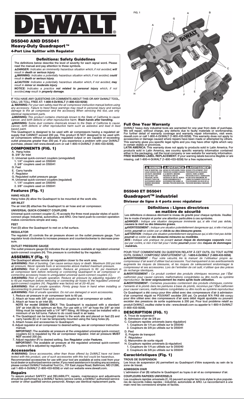 Image de la première page du manuel de l'appareil D55040