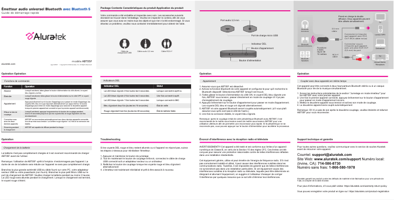 Page n°1 - Manuel utilisateur Aluratek ABT05F