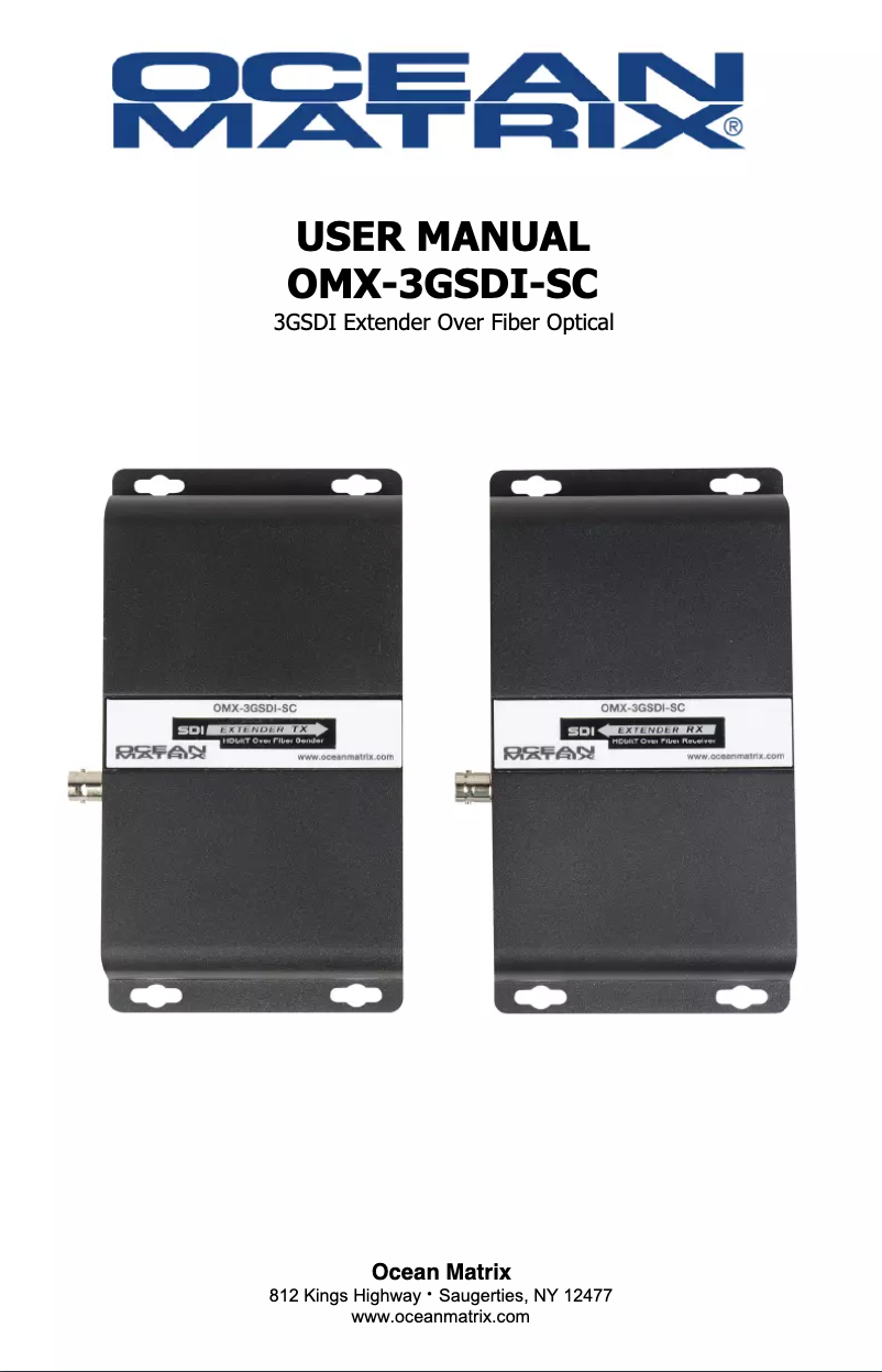 Page n°1 - Manuel utilisateur Ocean Matrix OMX-3GSDI-SC