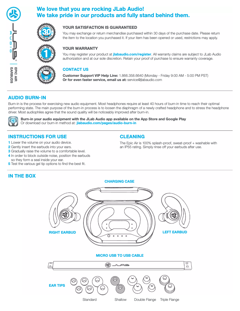 Image de la première page du manuel de l'appareil Epic Air