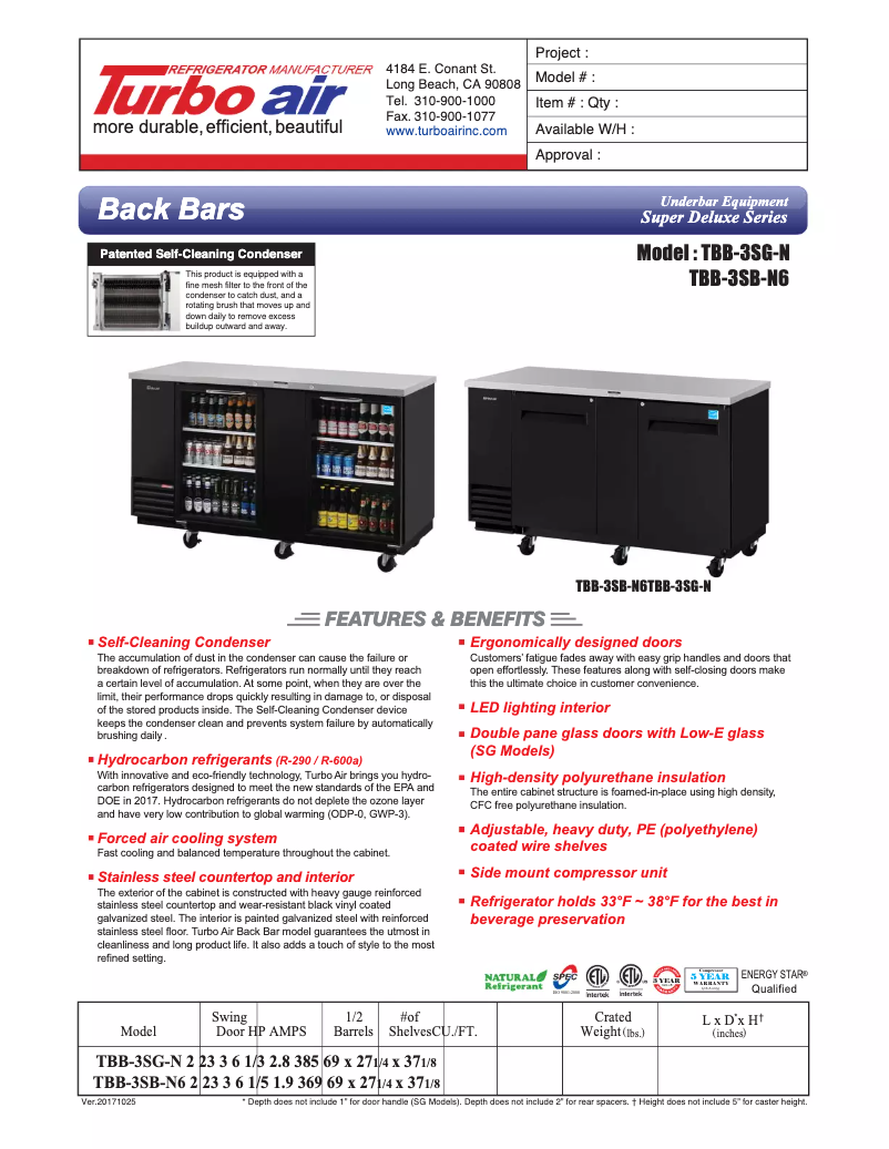 Image de la première page du manuel de l'appareil TBB-3SG