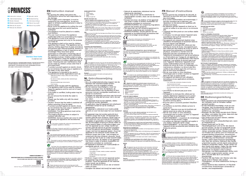 Page 1 de la notice Manuel utilisateur Princess 236018