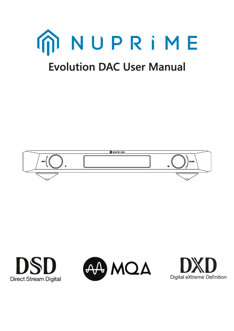 Image de la première page du manuel de l'appareil Evolution DAC
