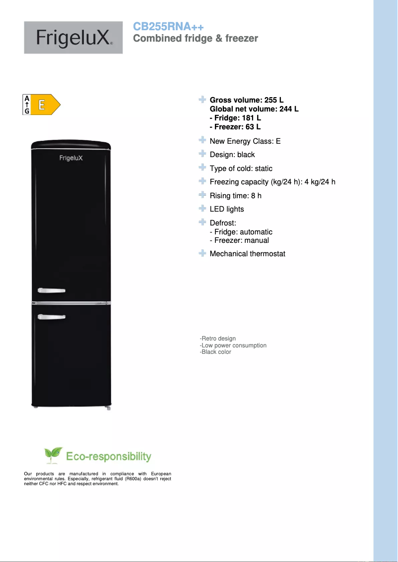 Image de la première page du manuel de l'appareil CB255RNA++