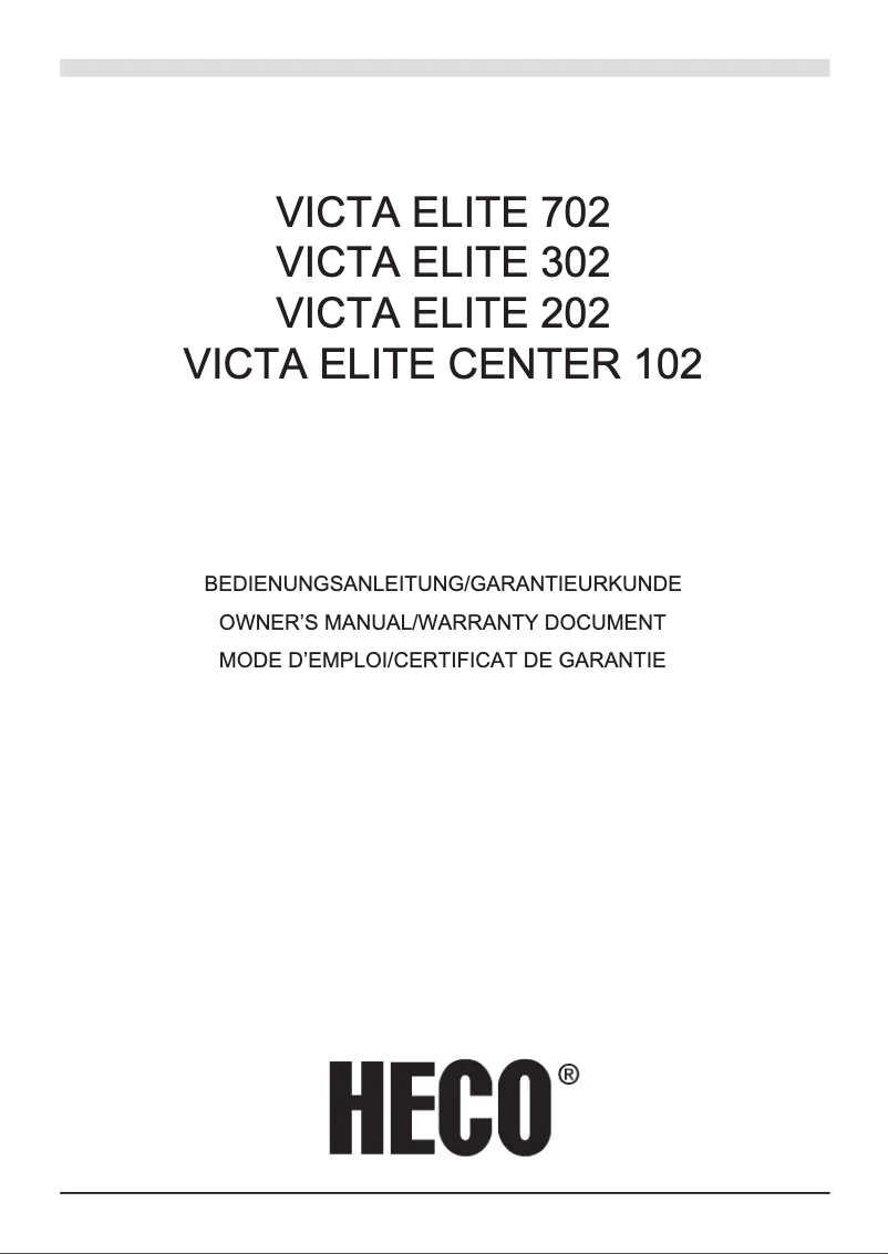 Página 1 del manual Manual de usuario Heco Victa Elite Sub 252A