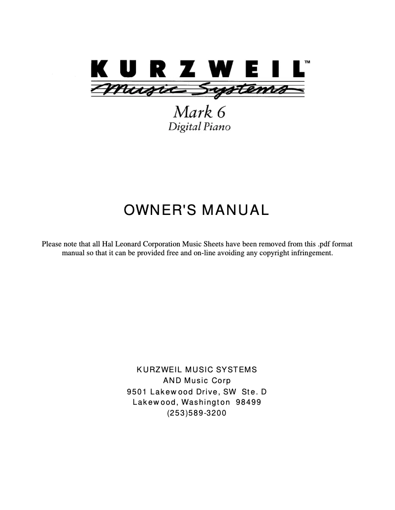 Image de la première page du manuel de l'appareil Mark 6