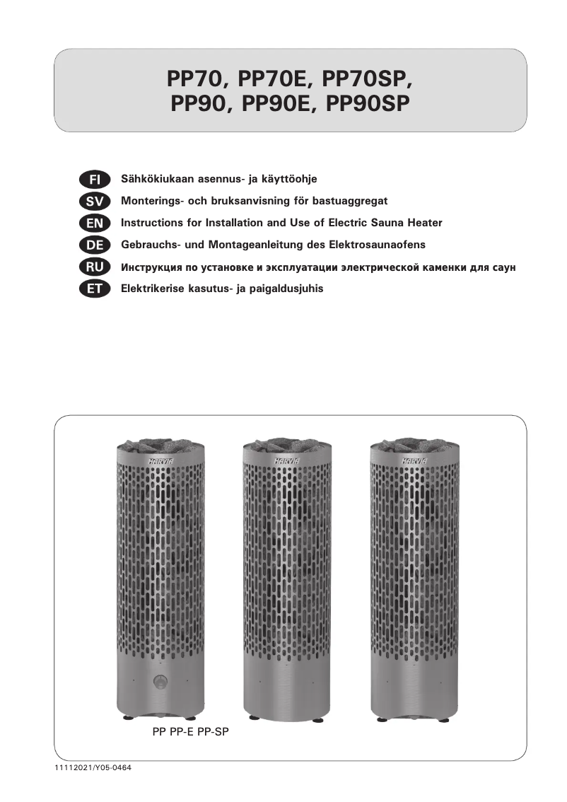 Page n°1 - Manuel utilisateur Harvia Cilindro Plus PP70SP HPP700400SP