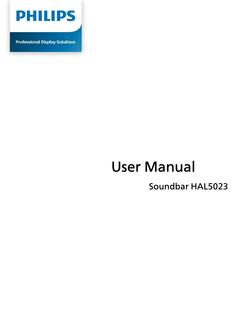 Page n°1 - Manuel utilisateur Philips HAL5023