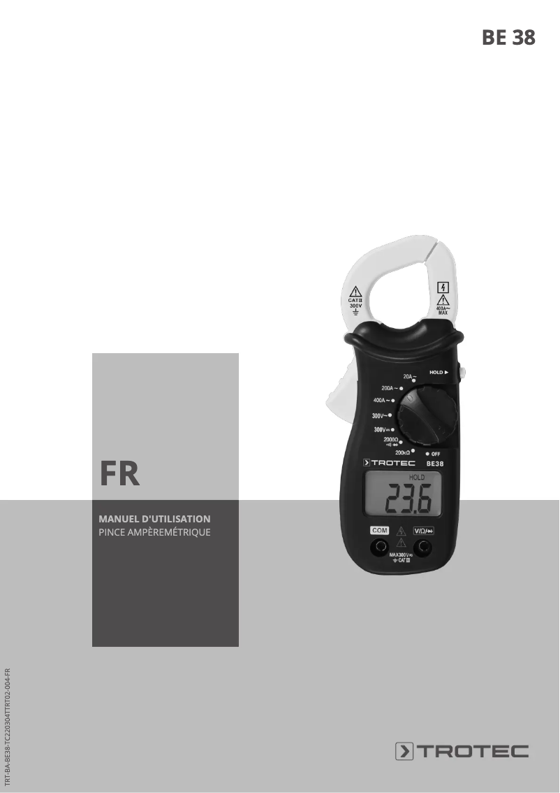 Page n°1 - Manuel utilisateur Trotec BE38