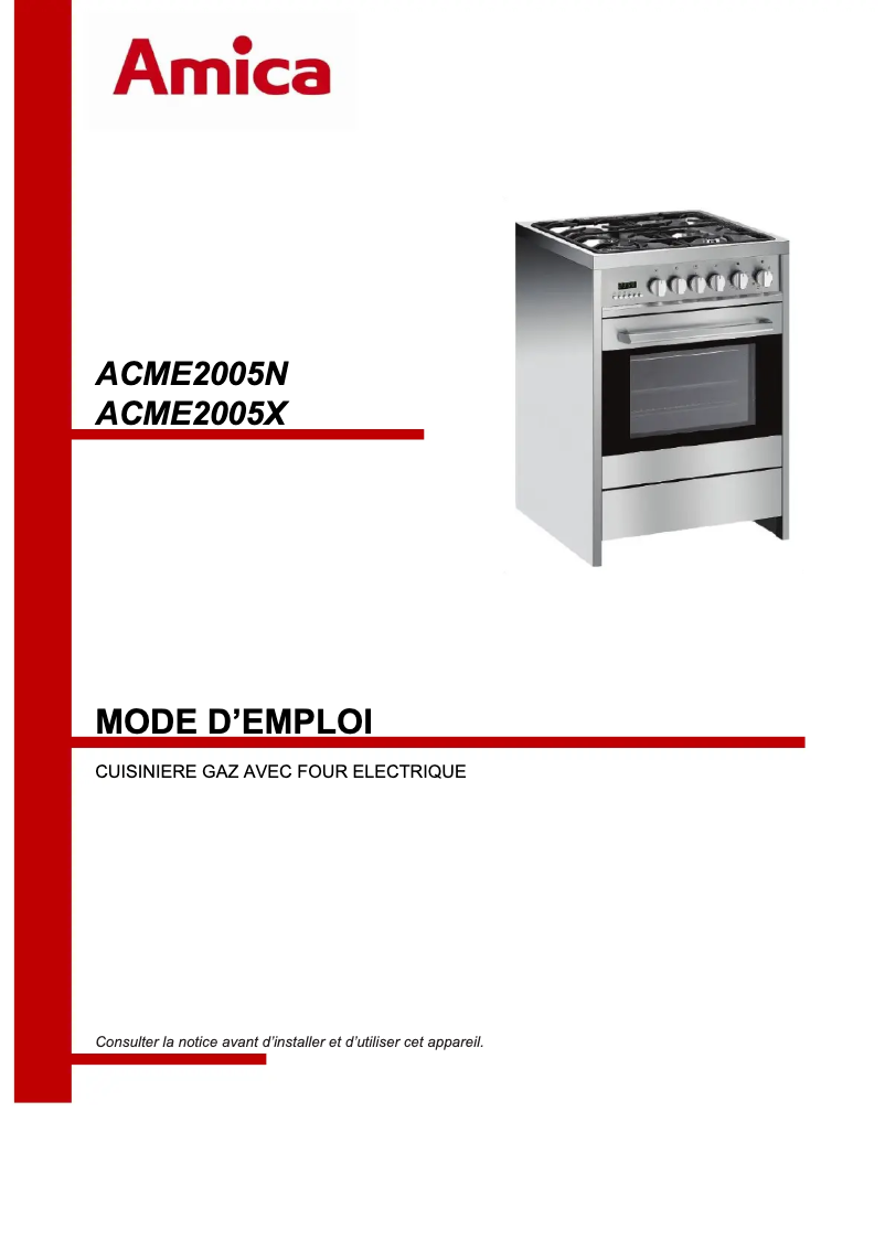 Image de la première page du manuel de l'appareil ACME2005X