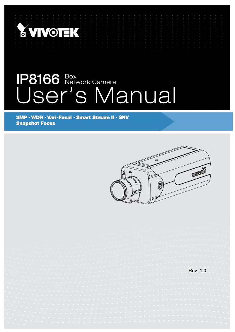 Image de la première page du manuel de l'appareil IP8166