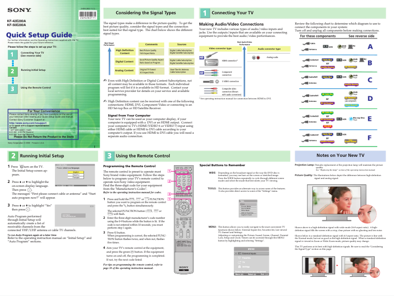 Image de la première page du manuel de l'appareil KF-50E200A