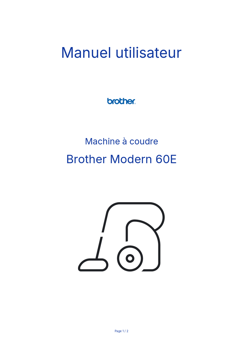 Page n°1 - Manuel utilisateur Brother Modern 60E