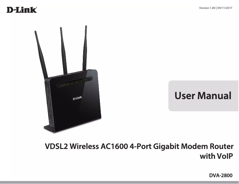 Page n°1 - Manuel utilisateur D-Link DVA-2800