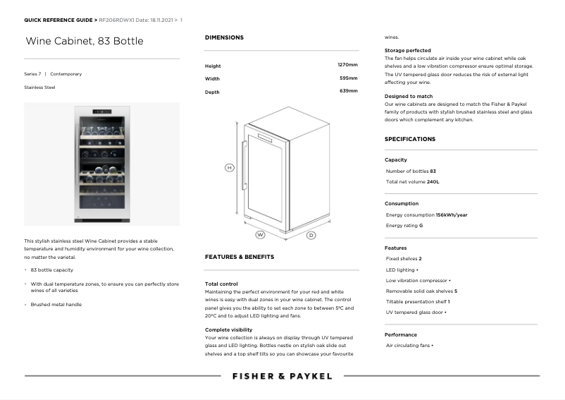 Image de la première page du manuel de l'appareil RF206RDWX1
