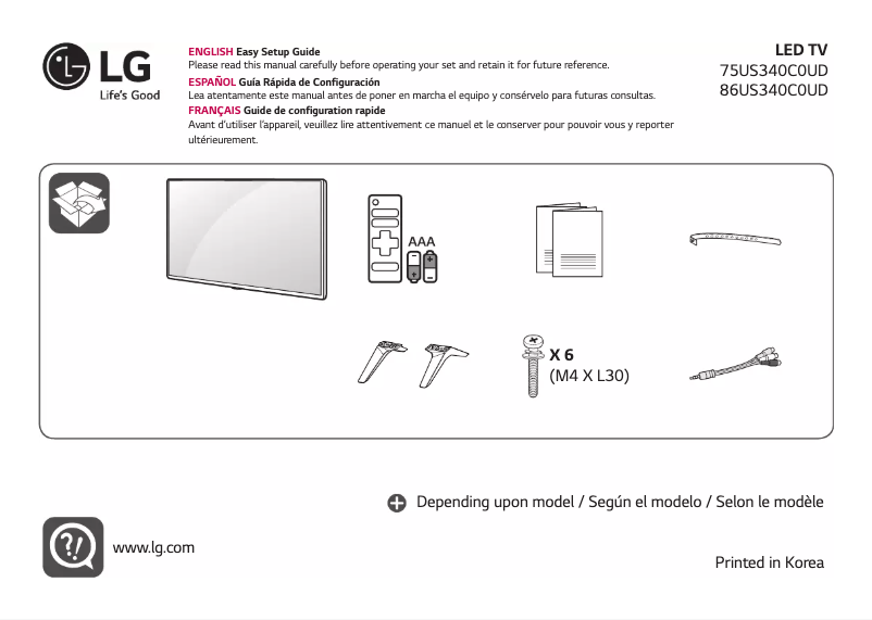 Página 1 del manual Manual de usuario LG 75US340C0UD