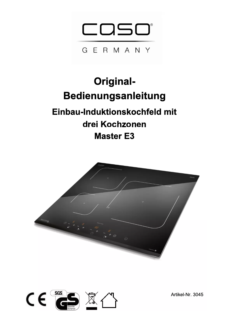 Page 1 de la notice Manuel utilisateur Caso Master E3