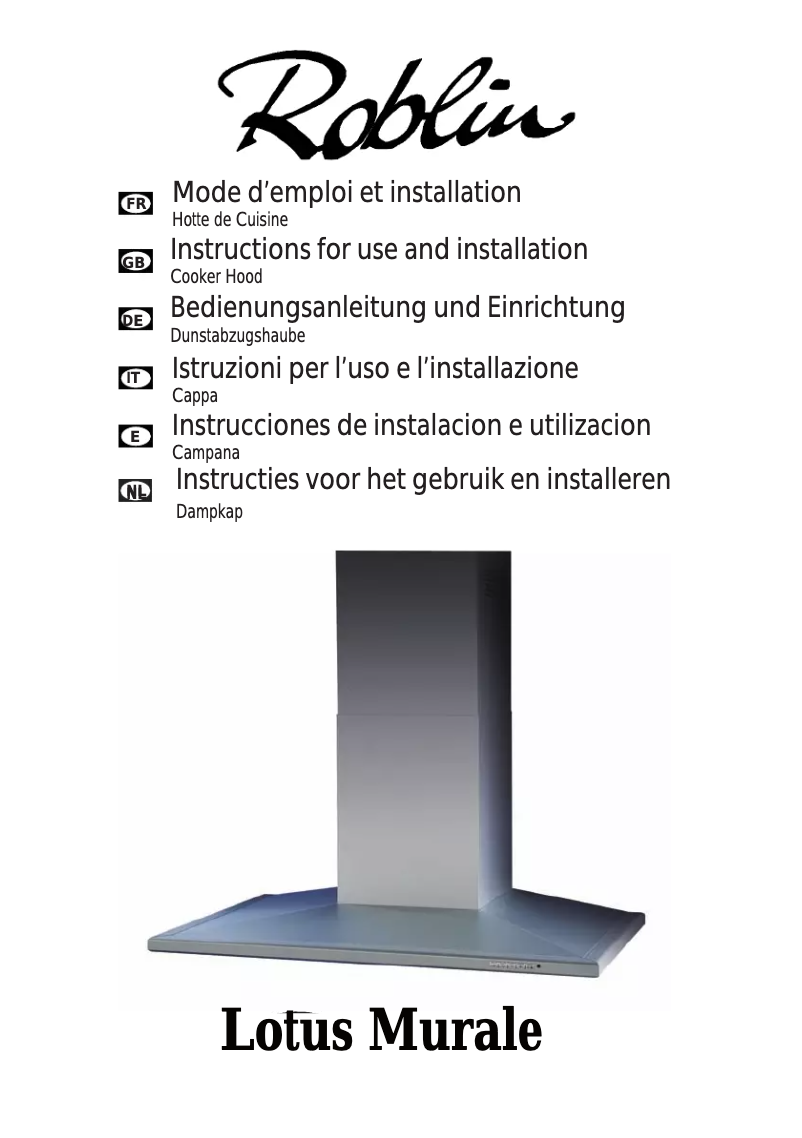 Page 1 de la notice Manuel utilisateur Roblin Lotus/2 1200