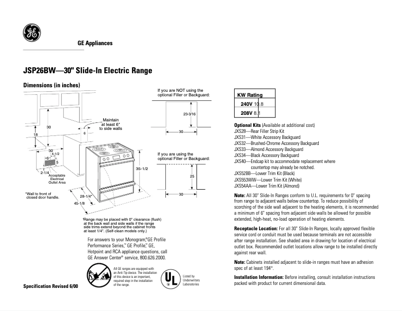 Image de la première page du manuel de l'appareil JSP26BWAD