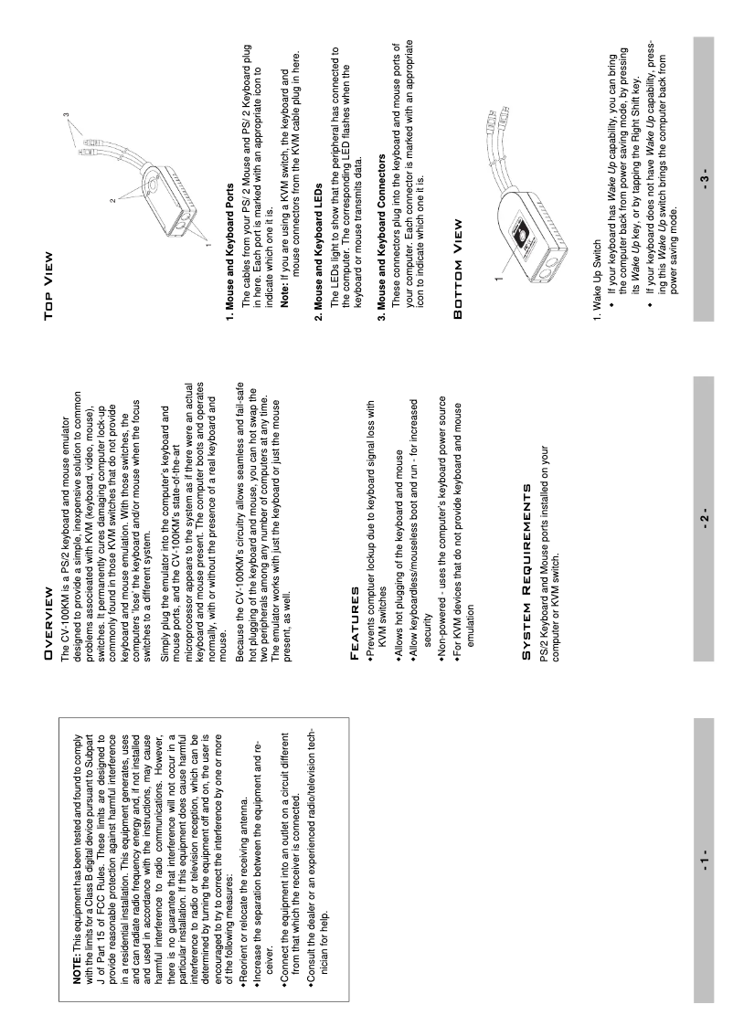 Page 1 of the manual User Manual ATen CV100KM