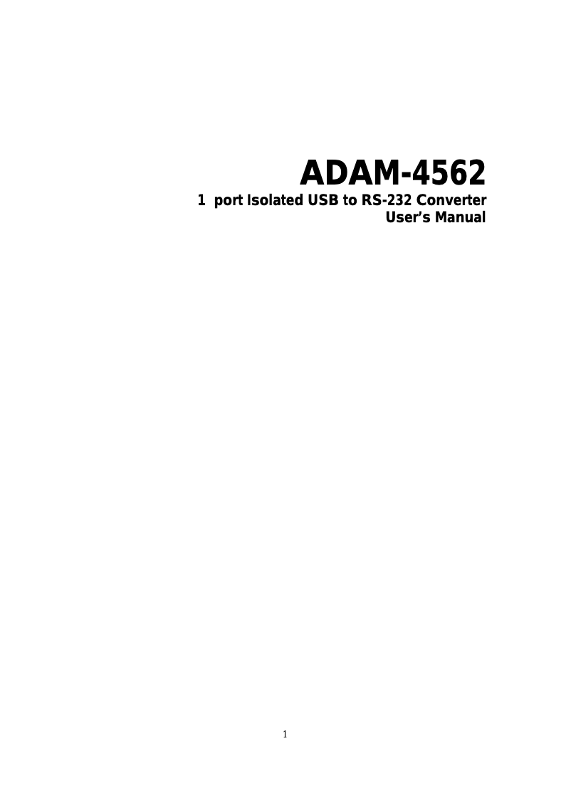 Page n°1 - Manuel utilisateur B&B Electronics ADAM-4562